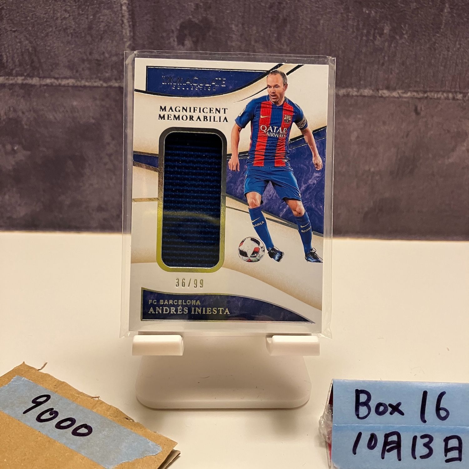 2020 Panini Andres Iniesta 36 99 FC Barcelona Magificent Memorabilia Player-Worn ジャージ カード