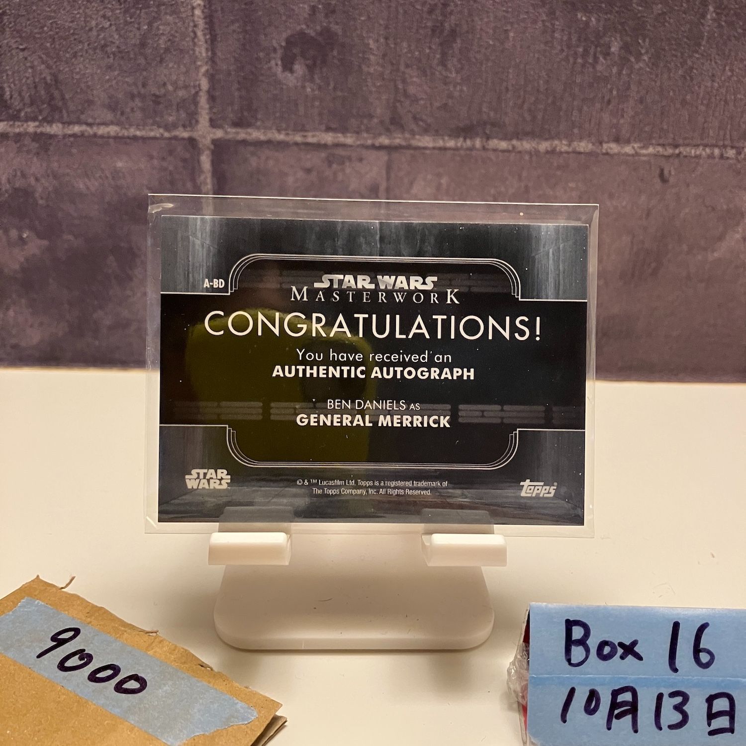 2021 Topps Ben Daniels 直筆サインカード Star Wars Masterwork General Merrick Character カード