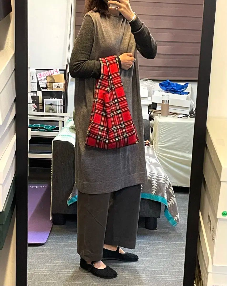 mizuiro ind ニット ロング丈ベスト ワンピース イロ 日本ブランド