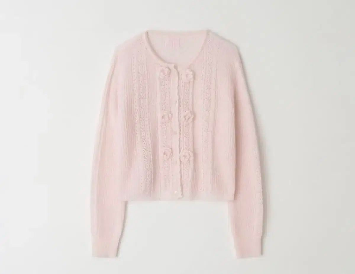 RONRON HANDMADE FLOWER カーディガン ピンク