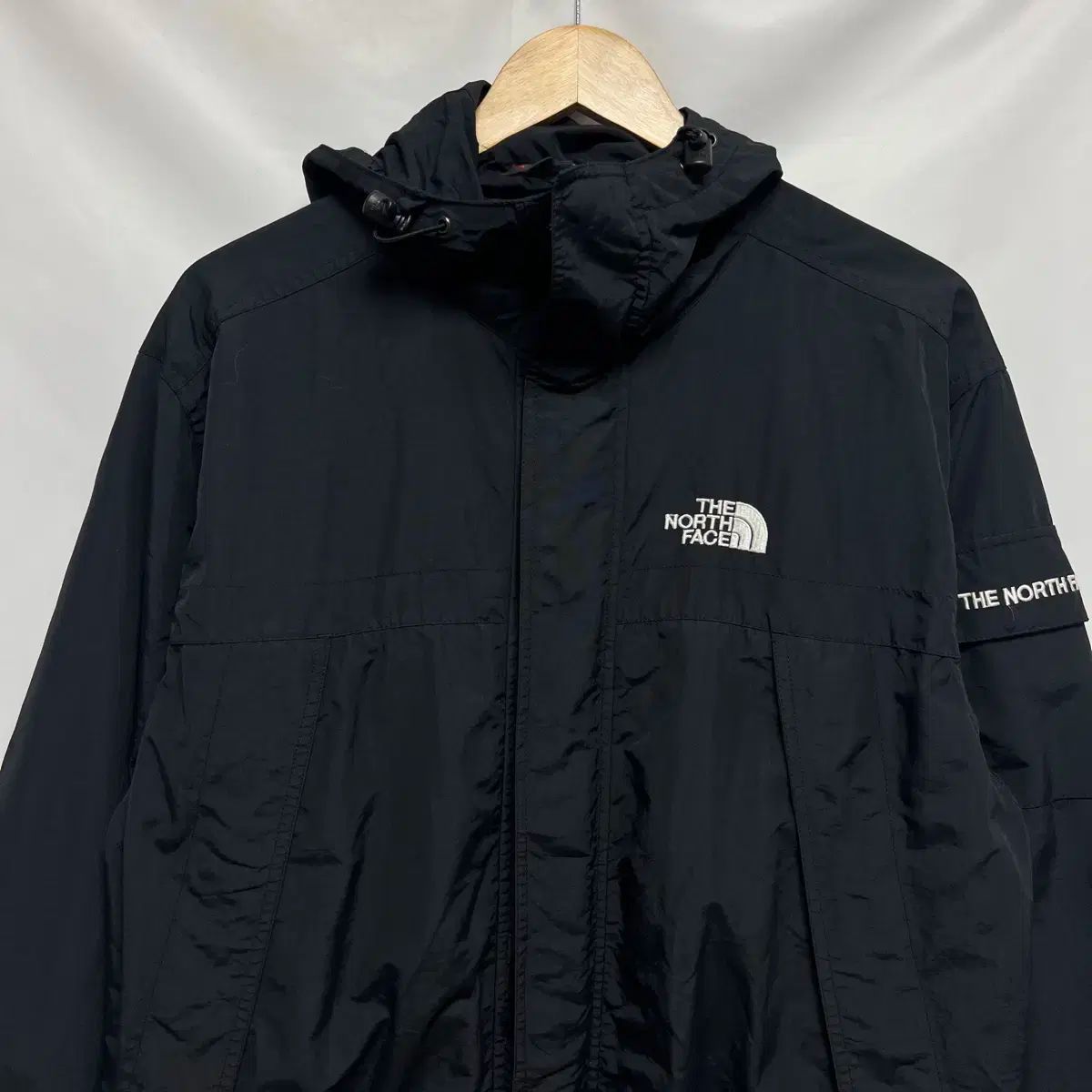 M THE NORTH FACE ザノースフェイス サイドロゴ ポケット ブラック ウィンドブレーカー