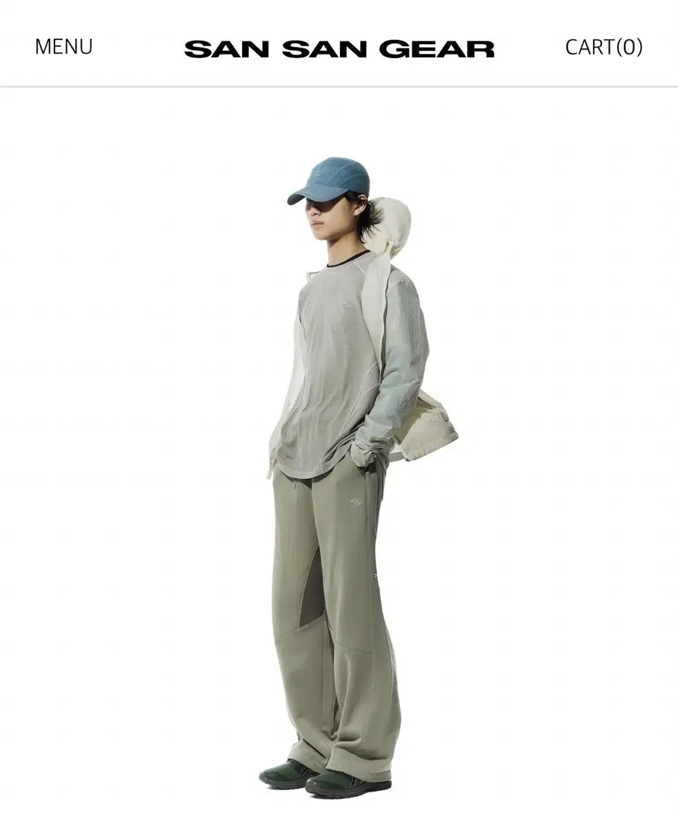 SAN SAN GEAR リップ スウェットパンツ マッド カーキ