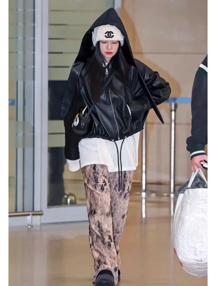 ENOR SMUDGE VELOUR BANDING PANTS ベージュ