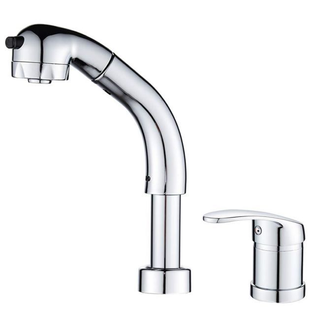 送料無料 Maynosi 洗面台蛇口 洗面水栓 ツーホール式 洗髪用 シングルレバー混合栓 2穴台付き ホース引き出し式 ２つの水流モード 360°回転 吐水口昇降 取り付けホース付き 真鍮 研磨