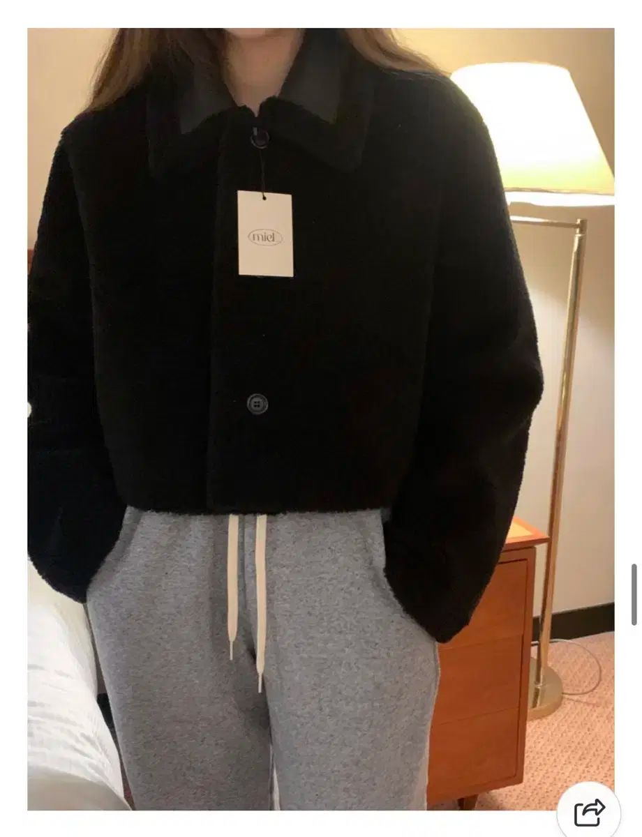 ミエル ショートムートン リーバーシブル ブラック GULLKHAN_COM