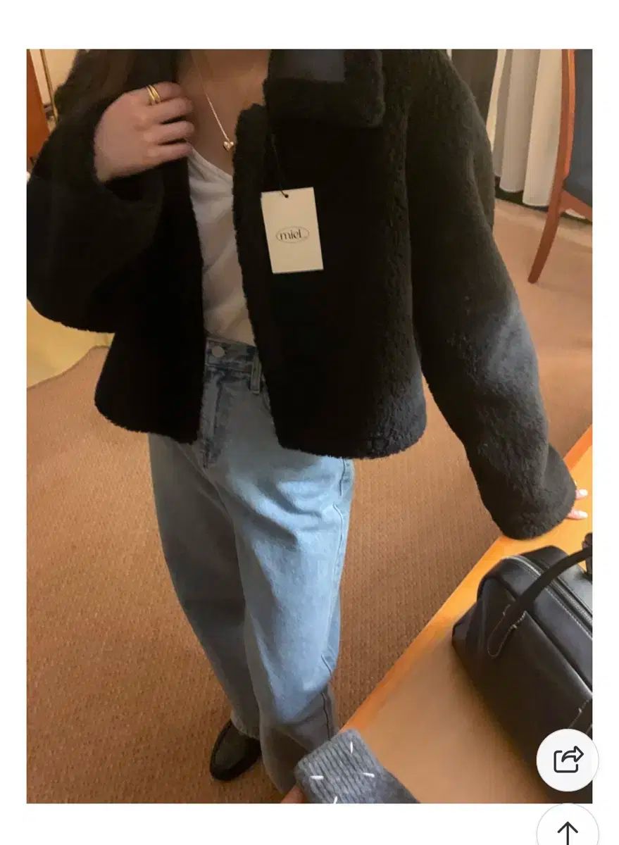 ミエル ショートムートン リーバーシブル ブラック