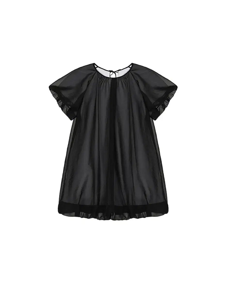 COSMOSS ボリューム ミニドレス シアーブラック