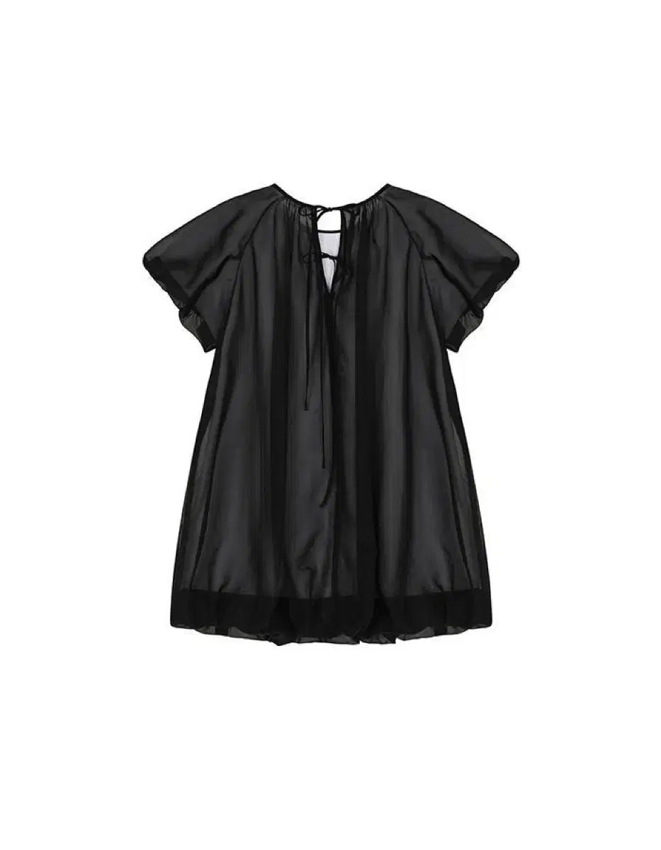 COSMOSS ボリューム ミニドレス シアーブラック