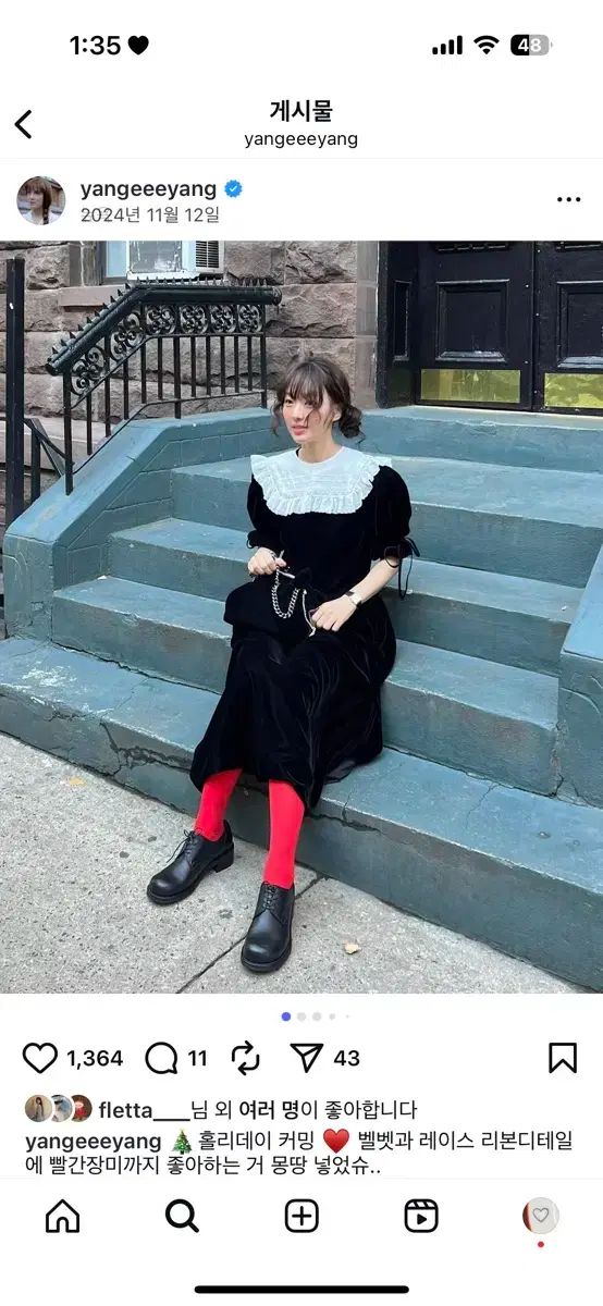 fletta ベルベットリボンドレス