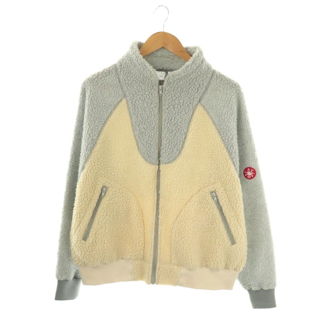 シーイー C.E HEAVY FLEECE ZIP UP フリースジャケット S グレー アイボリー ジップアップ |CX GY53