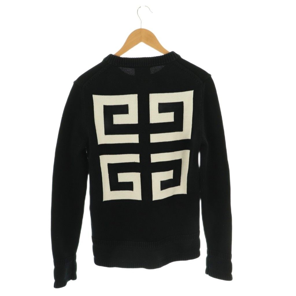 ジバンシィ プルオーバー ニット セーター ロゴ XS 黒 ブラック 白 ホワイト CX GY 53