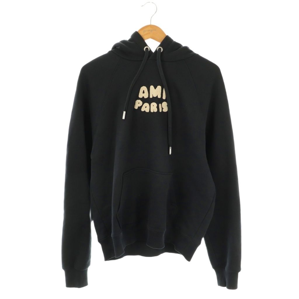アミ ami プルオーバー パーカー スウェット ロゴ 紺 ネイビー アイボリー CX GY53