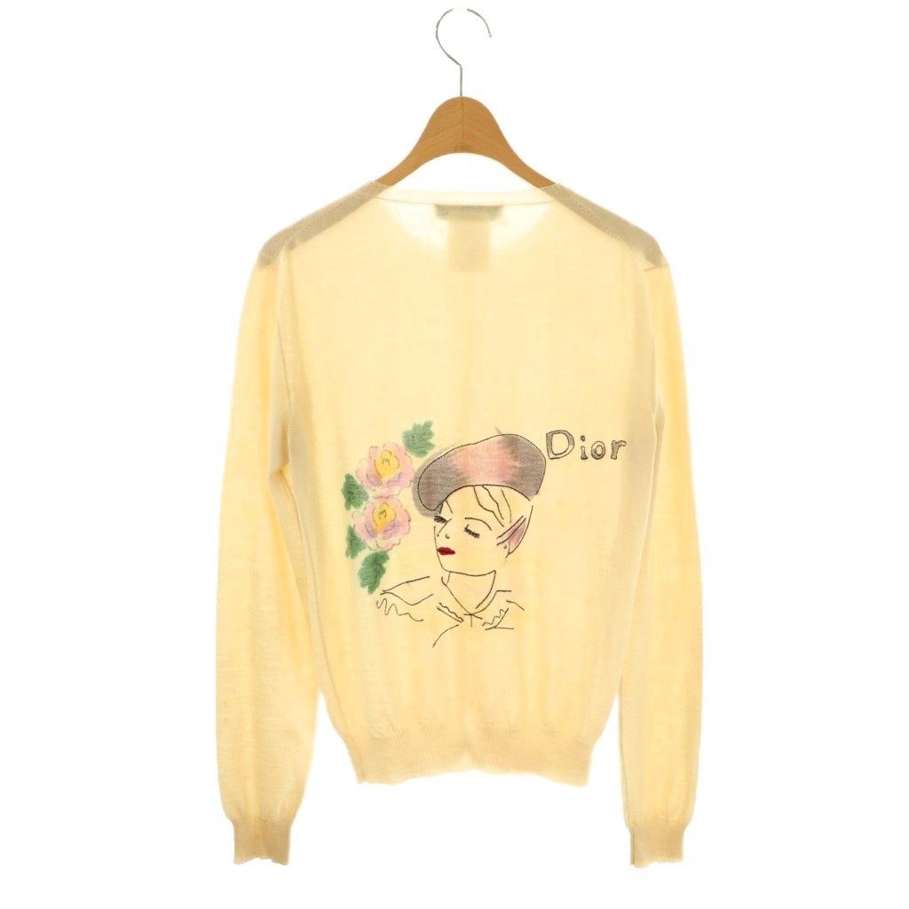 ディオール Dior ジョンガリアーノ期 アーカイブ ヴィンテージ カーディガン ニット カシミヤ紺 シルク混 I42 ベージュ |CX GY53 WWW_NOITHATQUANGTHANH_NET