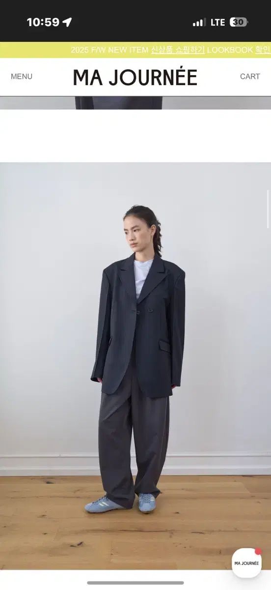 麻ジョーネ ボーイフレンドフィット ダブルボタン ジャケット