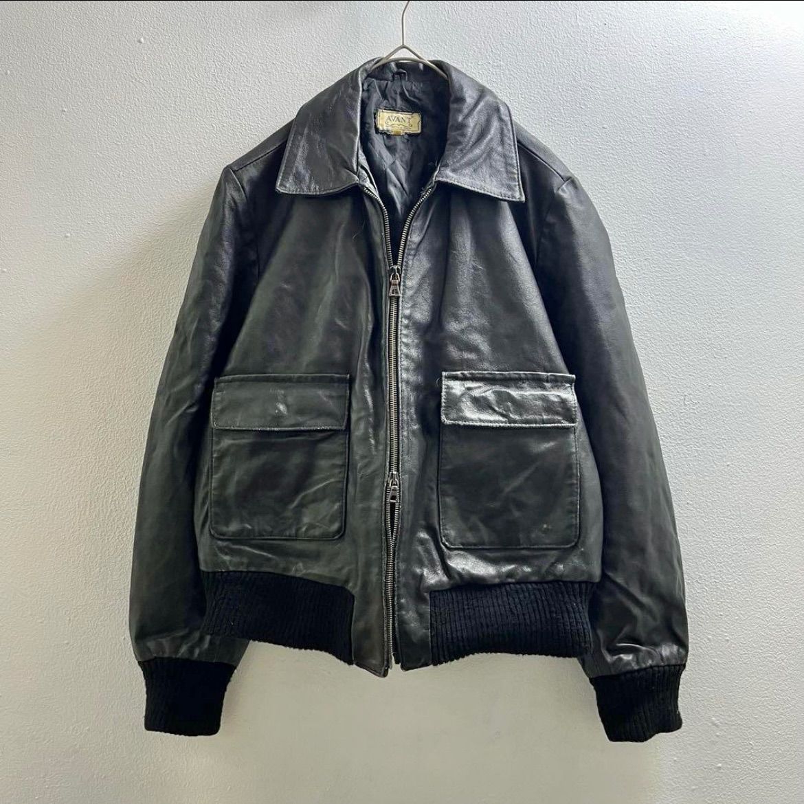 イタリア製 ヴィンテージ レザージャケット ブルゾン ヨーロッパ A2