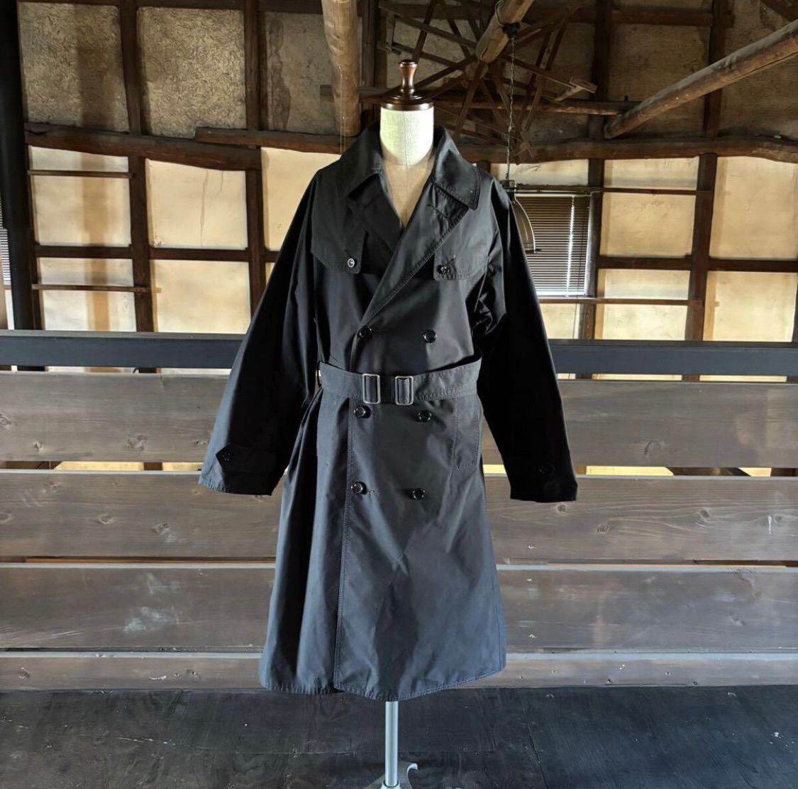 22aw 2025 tao COMME des GARCONS タオ コム デ ギャルソン 綿 ナイロン タイプライター x ケーブル ニット ライナー 付き コート 709-0400