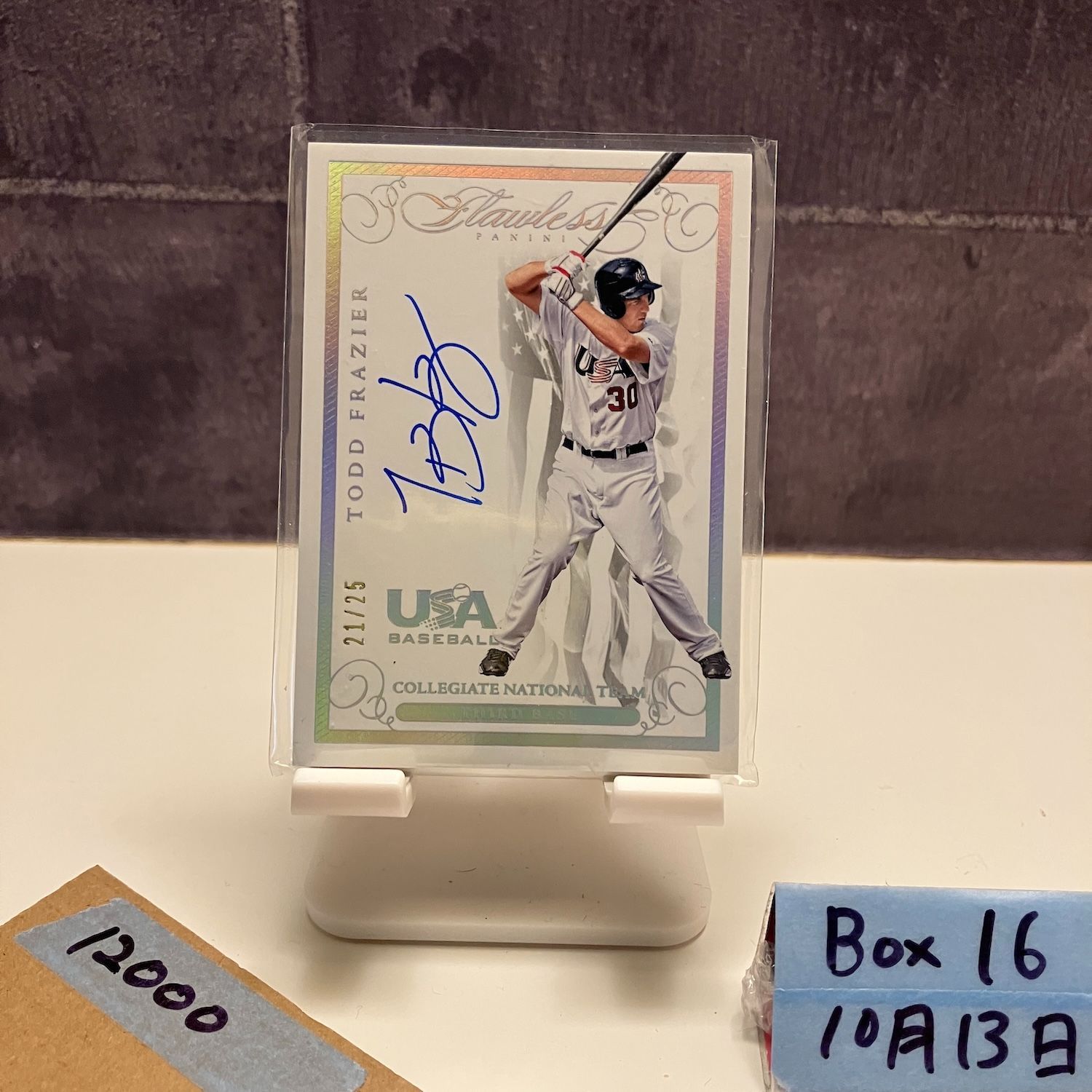 2016 Panini Flawless Todd Frazier 21|25 直筆サインカード USA Collegiate National Team カード