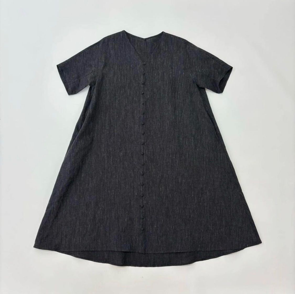 JURGEN LEHL ヨーガンレール クルミボタン リネン チュニック ワンピース MADE IN JAPAN サイズ S 709-0150