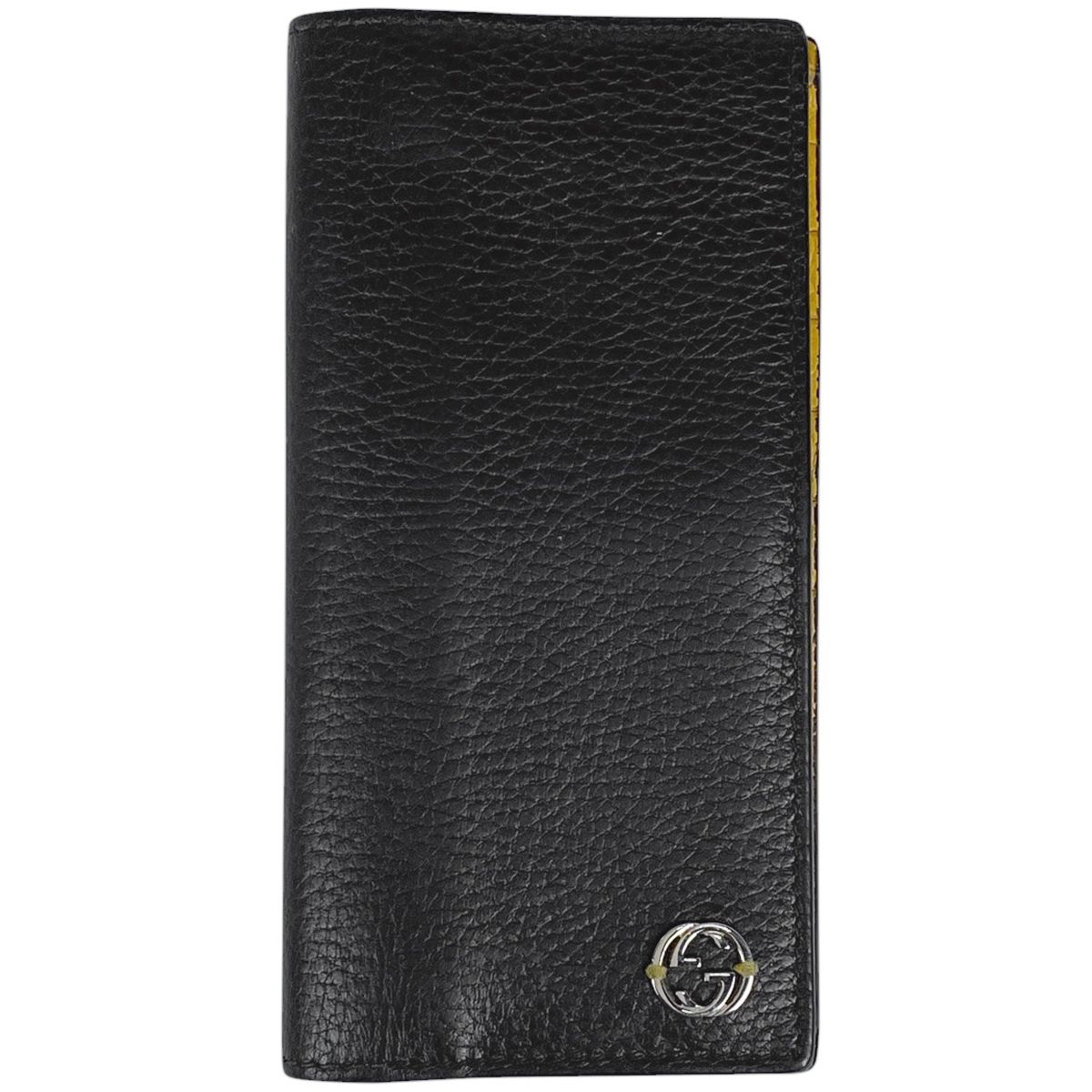 グッチ GUCCI インターロッキングG 長財布 二つ折り 長財布 レザー ブラック 610467 メンズ