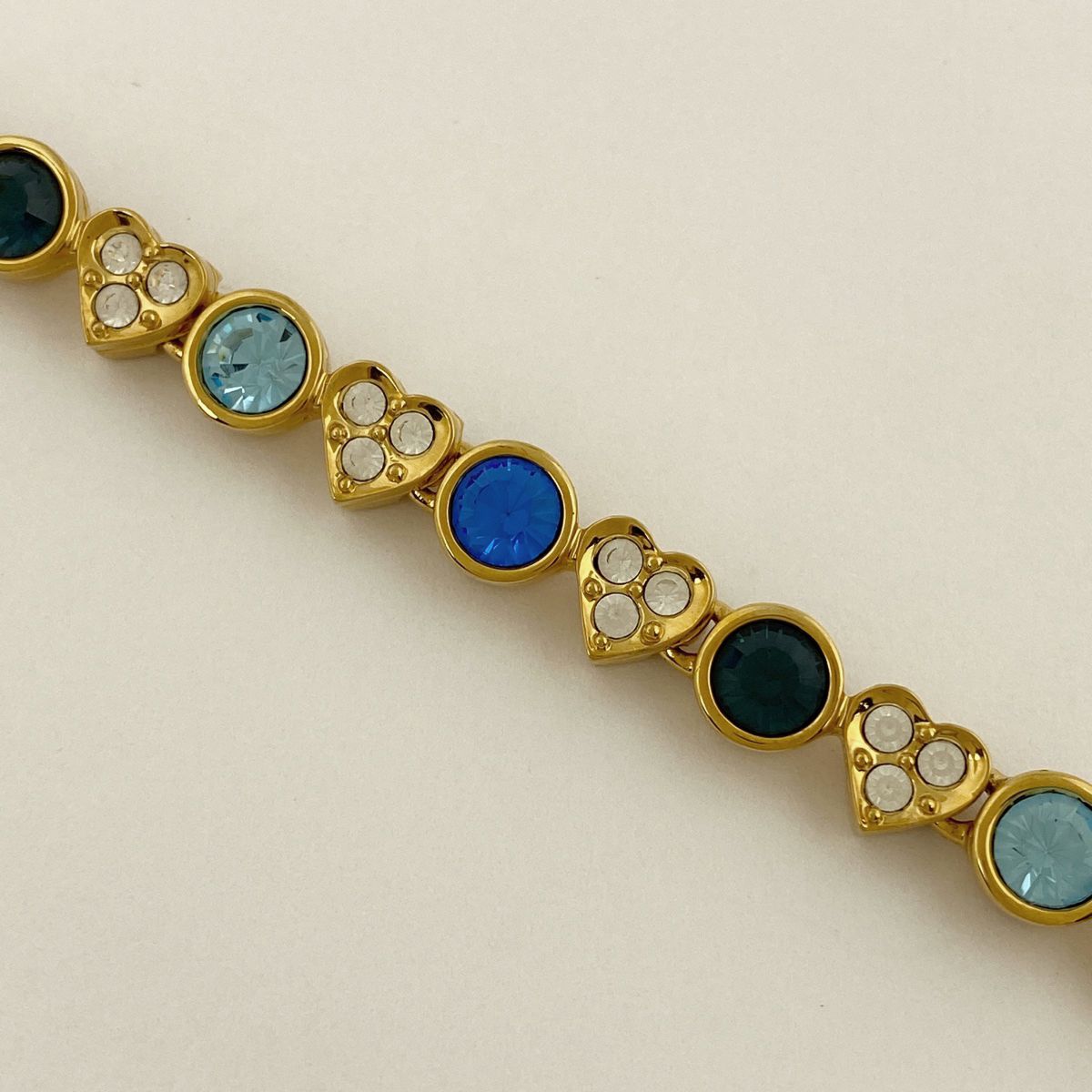 スワロフスキー SWAROVSKI クリスタル デザイン ブレスレット 腕輪 ハートモチーフ ブレスレット GP ゴールド ブルー レディース