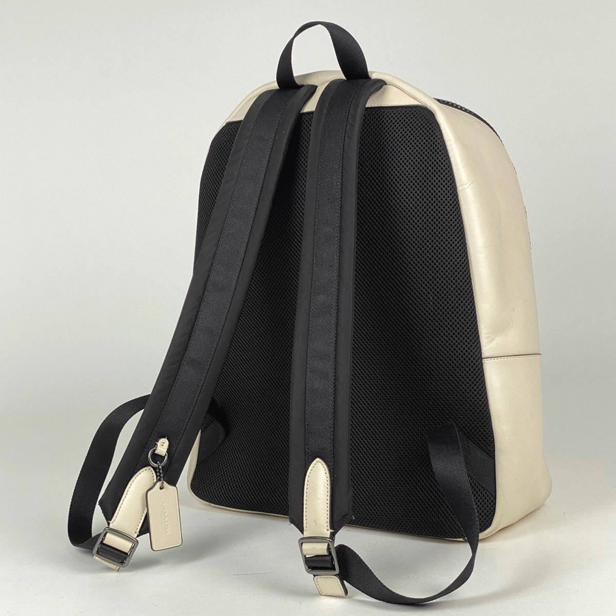 コーチ COACH チャールズ リュックサック バックパック デイパック リュック レザー ライトベージュ ブラック F59321 レディース