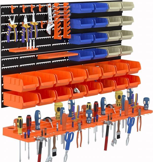 KOOPRO 工具ケース ツールボックス 小物 工具入れセット パーツ収納 工具差し フック 壁掛けボード ガレージ 工場作業場 家庭ワークショップ DIY