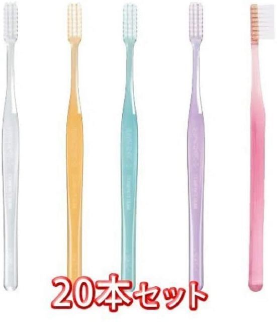 プロスペック 歯ブラシ プラス コンパクトスリム 20本入 クリアー色 毛の硬さ ふつう