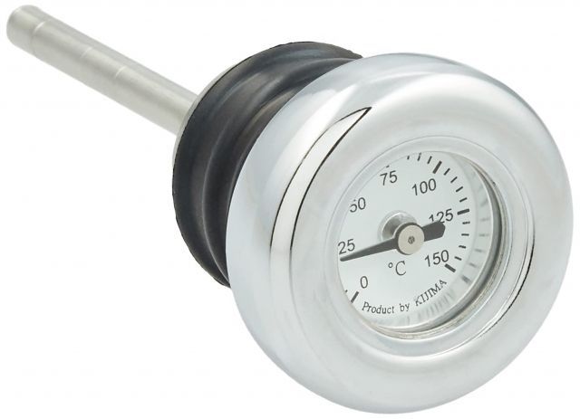 送料無料 キジマ Kijima バイクパーツ ディップスティック油温計 ソフテイル ’84-’99 |XL ’93-’03 クロームベゼル HD-04180