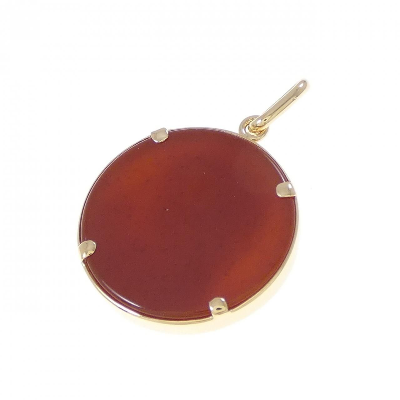 メノウカメオ　ペンダント K18YG メノウカメオ ペンダント - メルカリ