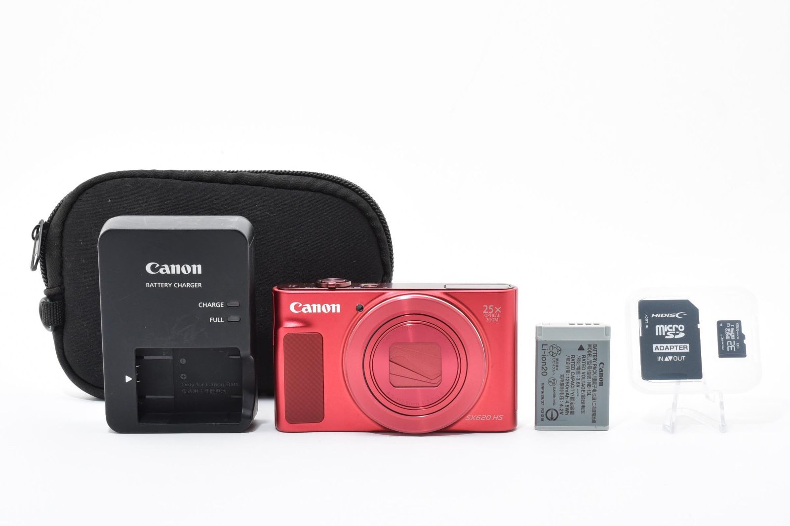ほぼ Canon PowerShot SX620HS レッド 光学25倍|超望遠50倍ズーム Wi-Fi|スマホ転送 2020万画素 軽量 コンパクト コンデジ キャノン