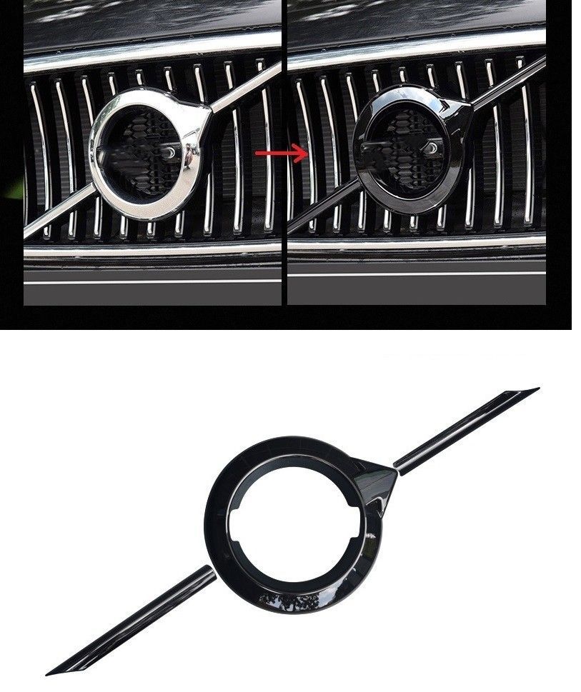 ボルボXC60 グリルエンブレムブラックカバー 2018～2025