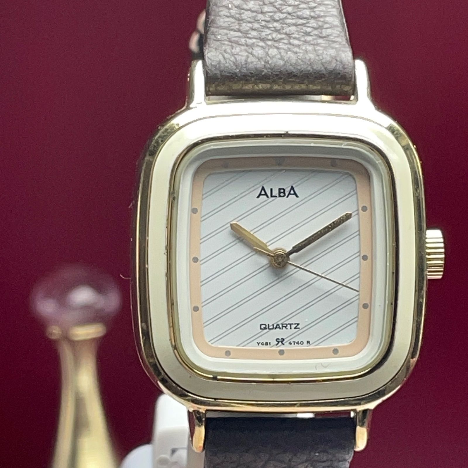 90s SEIKO ALBA PINO クォーツ 電池交換済 ヴィンテージ アンティーク セイコー 稼働 アルバ 腕時計