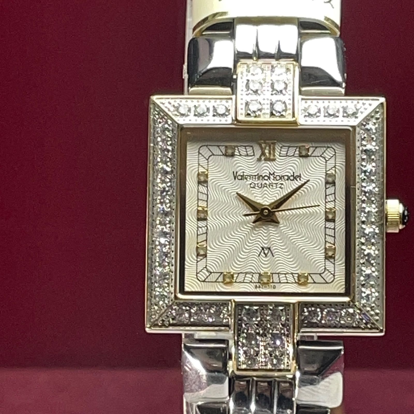 ♥ Valentino Moradei ITALY QZ 電池交換済 ヴィンテージ アンティーク 稼働 スクエア クォーツ 腕時計