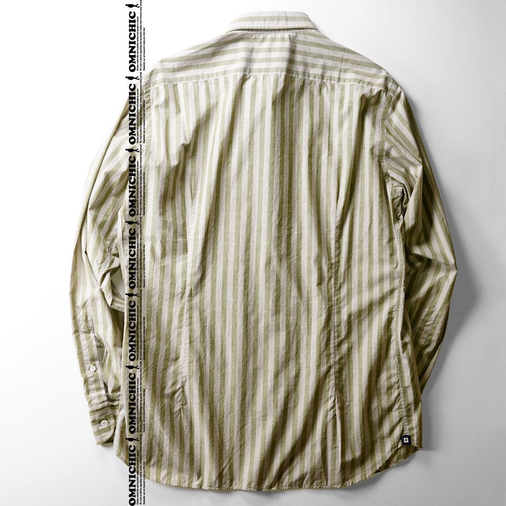 贅沢風合い 春夏 LARDINI ラルディーニ WASHED さらっと 羽織れば ウォッシュ ストライプ が涼し気な コットン シャツ 42 WWW_KARIMZIABAT_FR