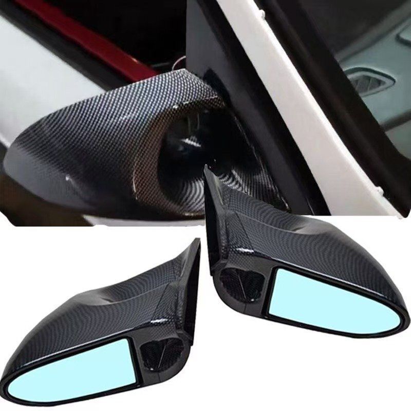 汎用レーシングミラー| ブルーレンズ サイドミラー|S13 S14 S15 シルビア180SX 86BRZ等 カーボン柄