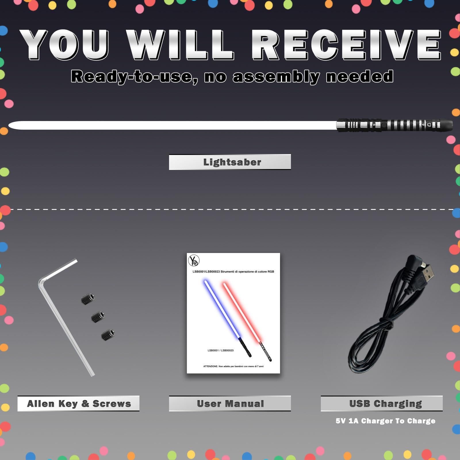 在庫セール RGB 16色変化 金属 アルミ柄 ライトセーバー ゴースト プレミアムフォースFX セーバー ブラックシリーズ ライトセーバー 3モードサウンド付き YDD 本格的な激しい戦いが シングル ブラック