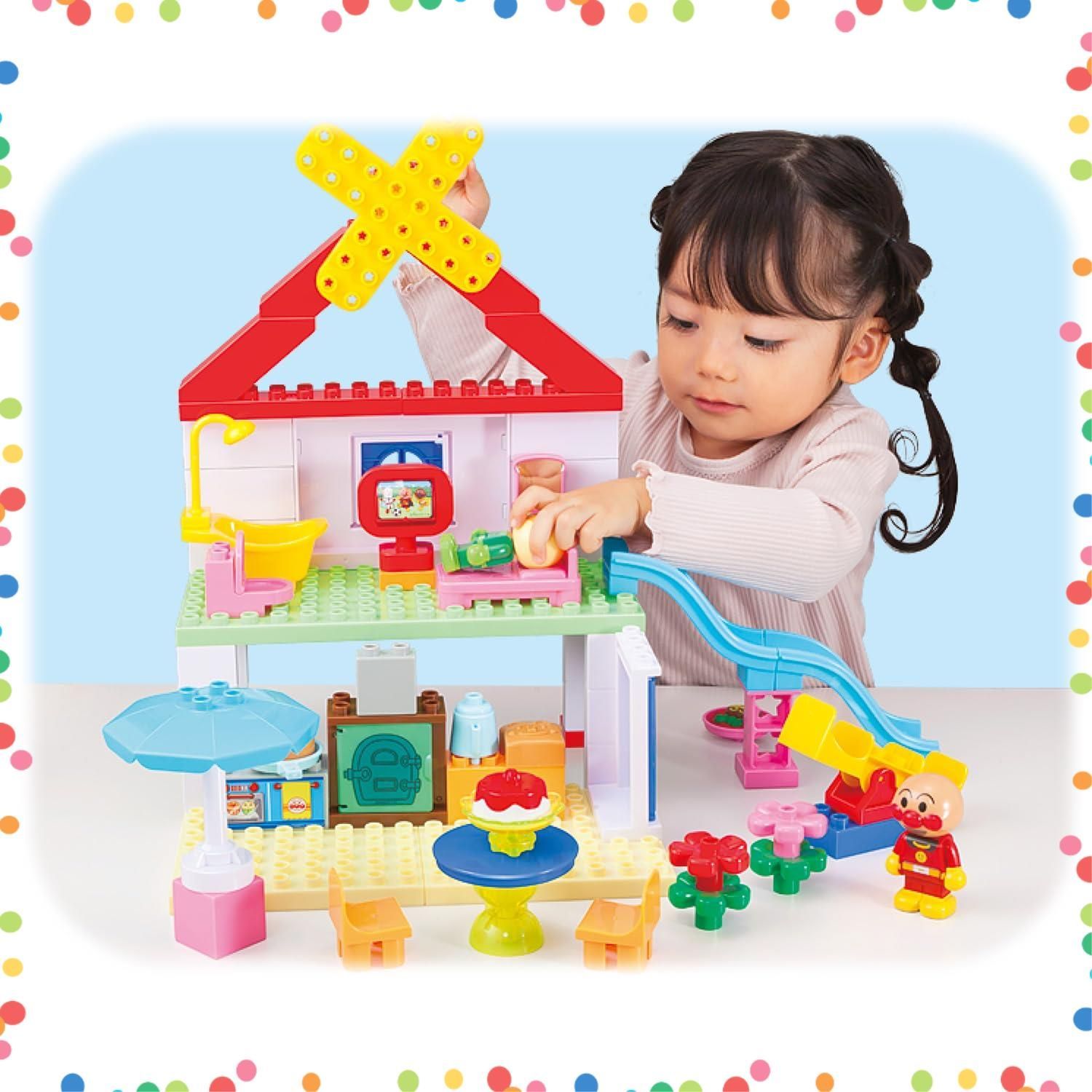 商品 Blocklabo ブロックラボ バンダイ BANDAI パンこうじょうと大きなおうちが作れる! アンパンマンブロックバケツ