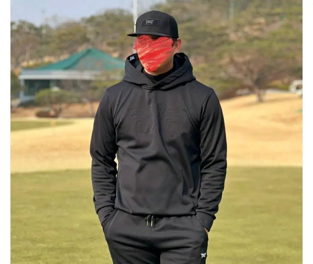 メンズゴルフウェア PX メンズ エンボスロゴ プルオーバー フーディー＆パンツ 起毛セット