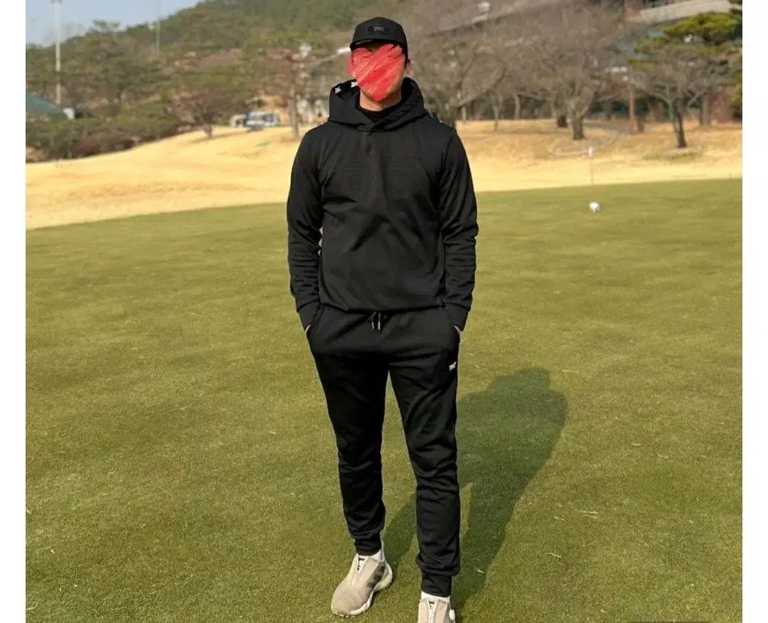 メンズゴルフウェア PX メンズ エンボスロゴ プルオーバー フーディー＆パンツ 起毛セット