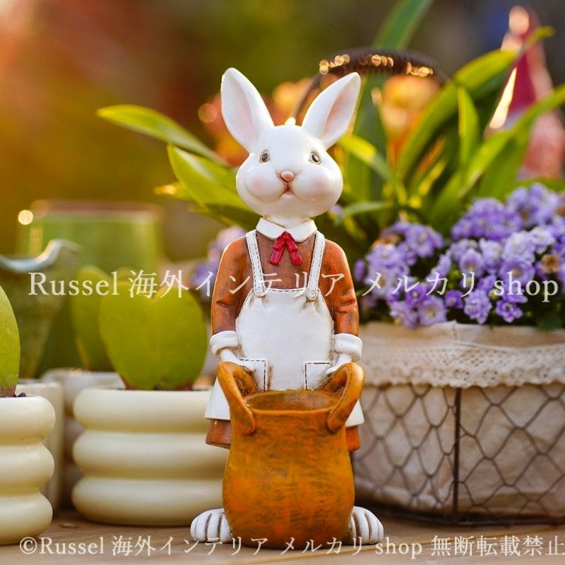 Youyuです プランター うさぎ 樹脂 鉢植え ラビット ウサギ 植木鉢 かわいい