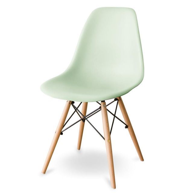 【送料無料】アイリスプラザ(IRIS PLAZA) 椅子 ダイニングチェア シェルチェア おしゃれ 北欧 韓国 勉強 リプロダクト 天然木脚 ライトグリーン PP-623