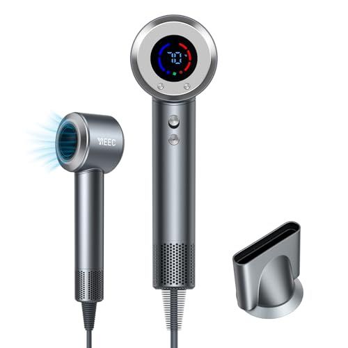 ドライヤー 速乾 2025注目ドライヤー入選 15S速乾 9億マイナスイオン美髪効果 大風量 LEDディスプレー 高速モーター 9億 高濃度マイナスイオン AI機能 恒温NTCチップ 3段階風量＆4段階風温 過熱保護 コンパクト 超軽量 静 3cdc2345