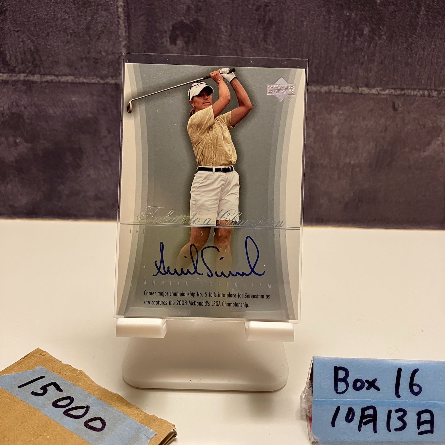 2005 Upper Deck Annika Sorenstam 直筆サインカード Tribute to a Champion カード