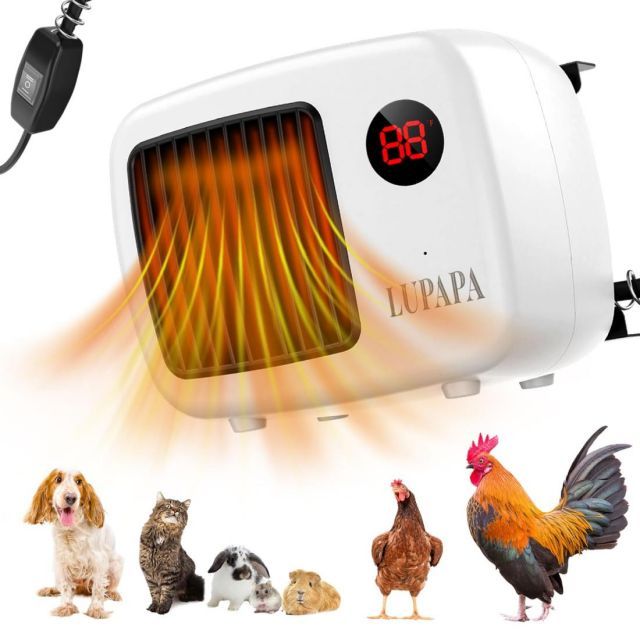 送料無料 LUPAPA ヒーター 犬 猫 ペット用電気ヒーター 小型 噛みつき防止スプリング付き 過熱保護装置 高速|低速二つのモード 恒温加熱 低騒音設計 寒さ対策 ペットの暖房器具 壁掛け 日本語説明書付き