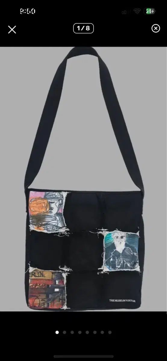 THE MUSEUM VISITOR ブラック パッチ ショルダーバッグ