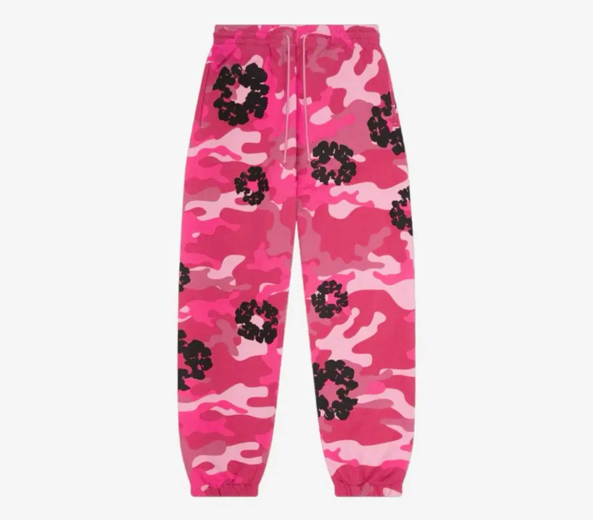 デニム ティアーズ コットン リー スエットパンツ ピンク カモフラ