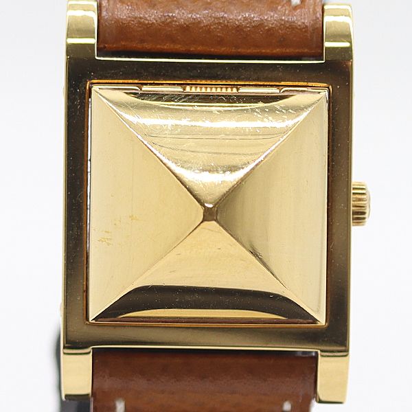 級 稼働 エルメス メドール ME1.201 QZ ホワイト文字盤 レディース腕時計 7814400 10APT ABC16867 SMZ