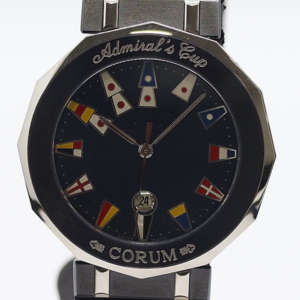デッドストック級 箱付 稼働 良品 コルム アドミラルズカップ 99.810