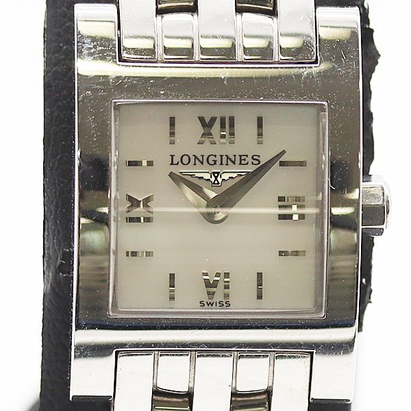 デッドストック級 稼働 ロンジン ドルチェビータミニ L5.161.4 30680885 QZ シェル文字盤 レディース腕時計 9274100 10KHT ABC16862 SMZ