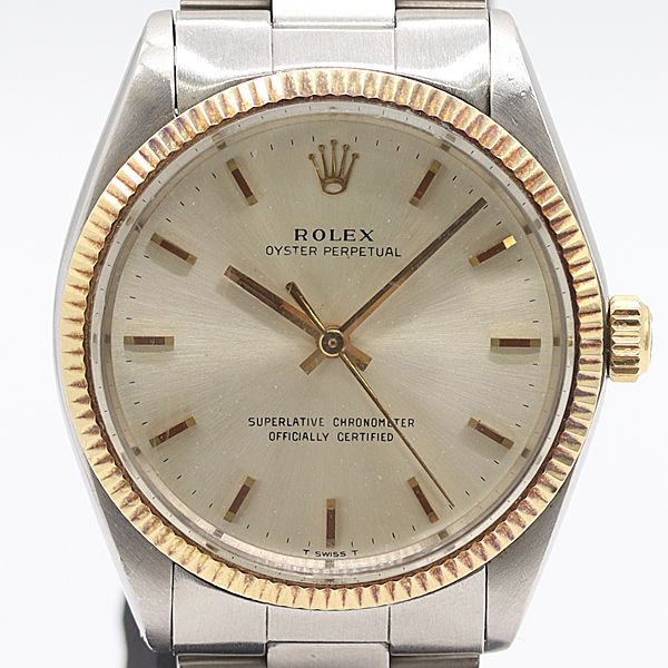 級 稼働 ロレックス オイスターパーペチュアル 1005 1663350 AT 自動巻 銀文字盤 メンズ腕時計 0074030 10ETT ABC16860 SMZ